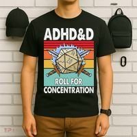 Adhd Roll For Concentration Funny Gamer T-Shirt thumb 6
