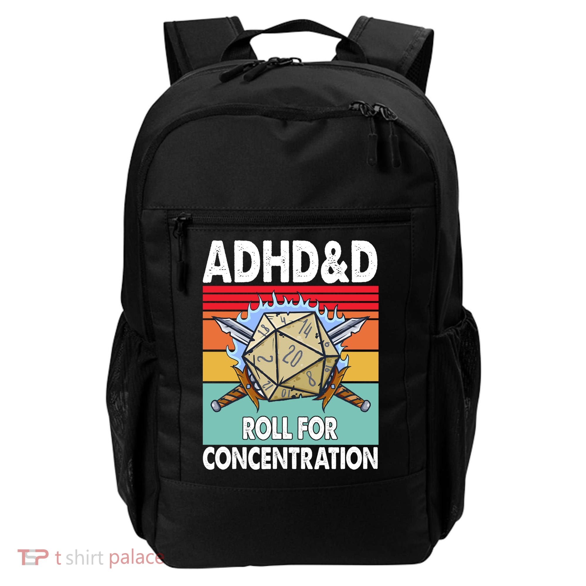 Adhd Roll For Concentration Funny Gamer Backpack