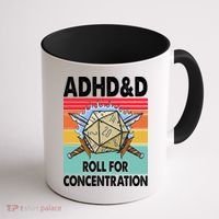 Adhd Roll For Concentration Funny Gamer Coffee Mug thumb 1