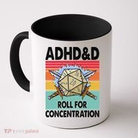 Adhd Roll For Concentration Funny Gamer Coffee Mug thumb 0