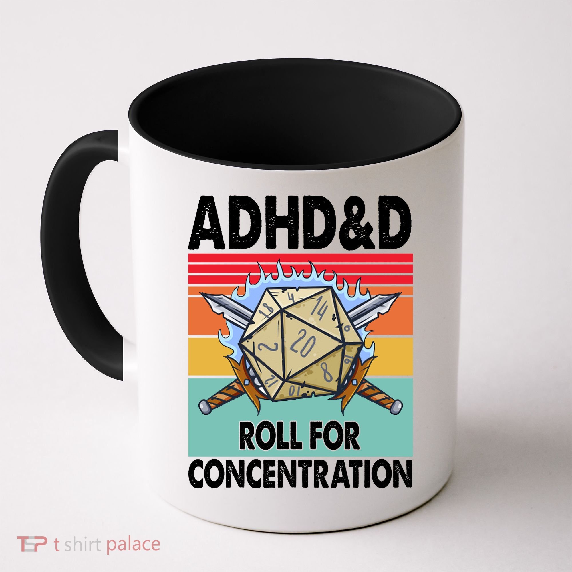 Adhd Roll For Concentration Funny Gamer Coffee Mug