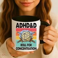 Adhd Roll For Concentration Funny Gamer Coffee Mug thumb 3