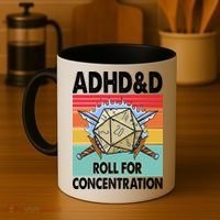 Adhd Roll For Concentration Funny Gamer Coffee Mug thumb 4