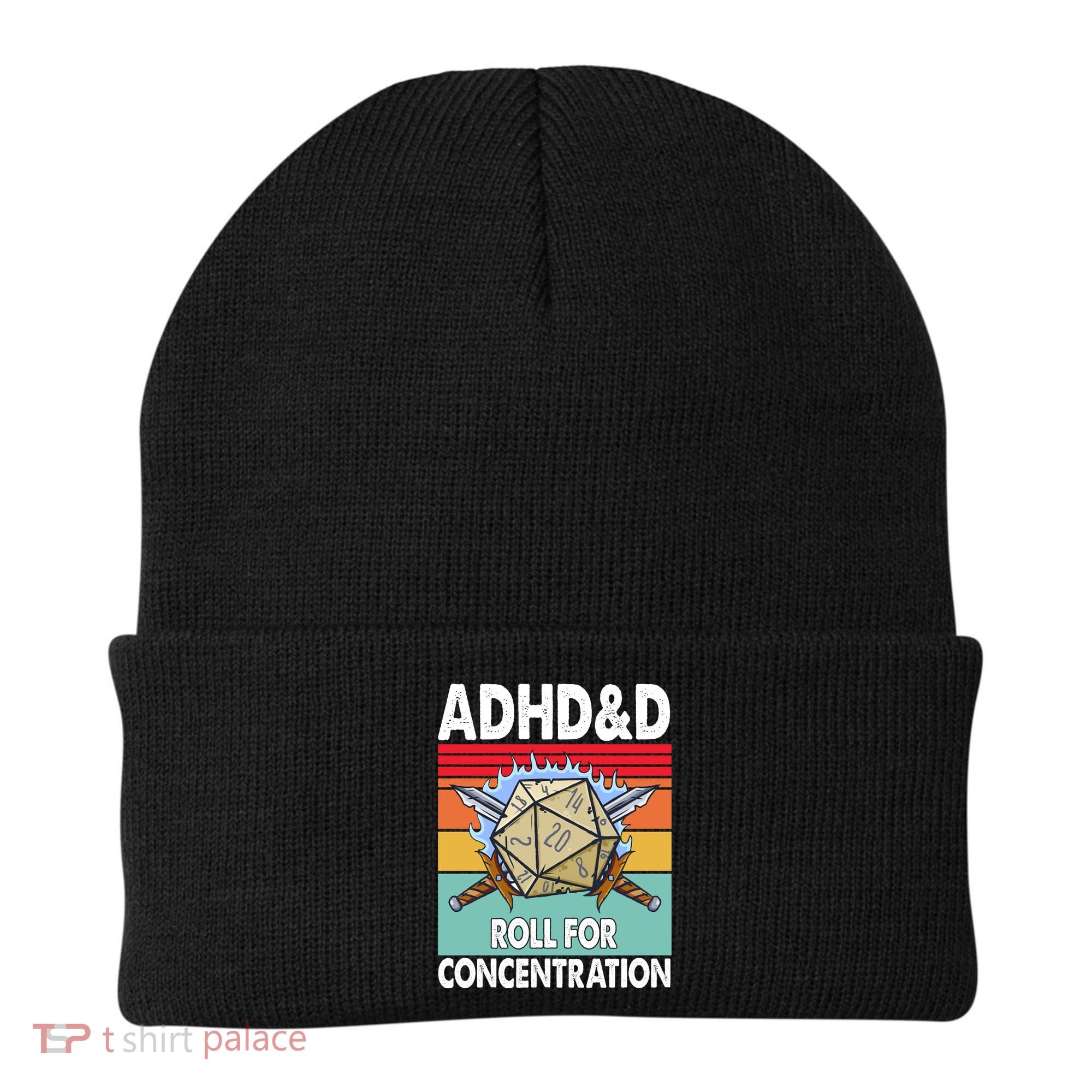 Adhd Roll For Concentration Funny Gamer Beanie