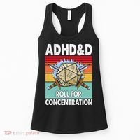 Adhd Roll For Concentration Funny Gamer Women's Tank Top thumb 0