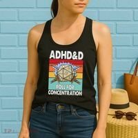 Adhd Roll For Concentration Funny Gamer Women's Tank Top thumb 2