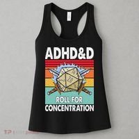 Adhd Roll For Concentration Funny Gamer Women's Tank Top thumb 3