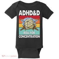 Adhd Roll For Concentration Funny Gamer Baby Bodysuit thumb 0