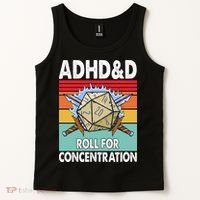 Adhd Roll For Concentration Funny Gamer Tank Top thumb 2