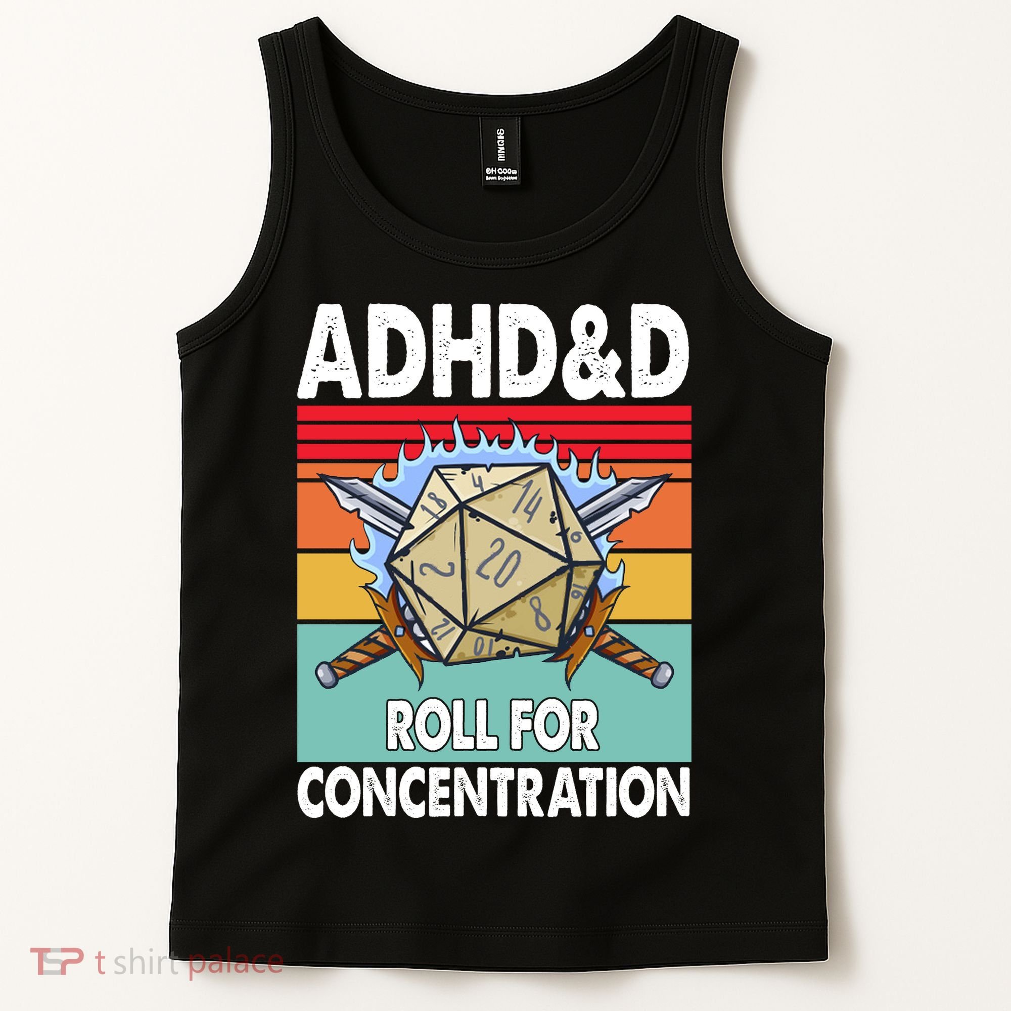 Adhd Roll For Concentration Funny Gamer Tank Top