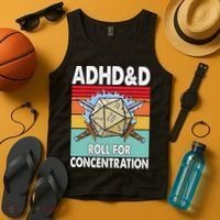 Adhd Roll For Concentration Funny Gamer Tank Top thumb 4