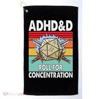 Adhd Roll For Concentration Funny Gamer Golf Towel thumb 0