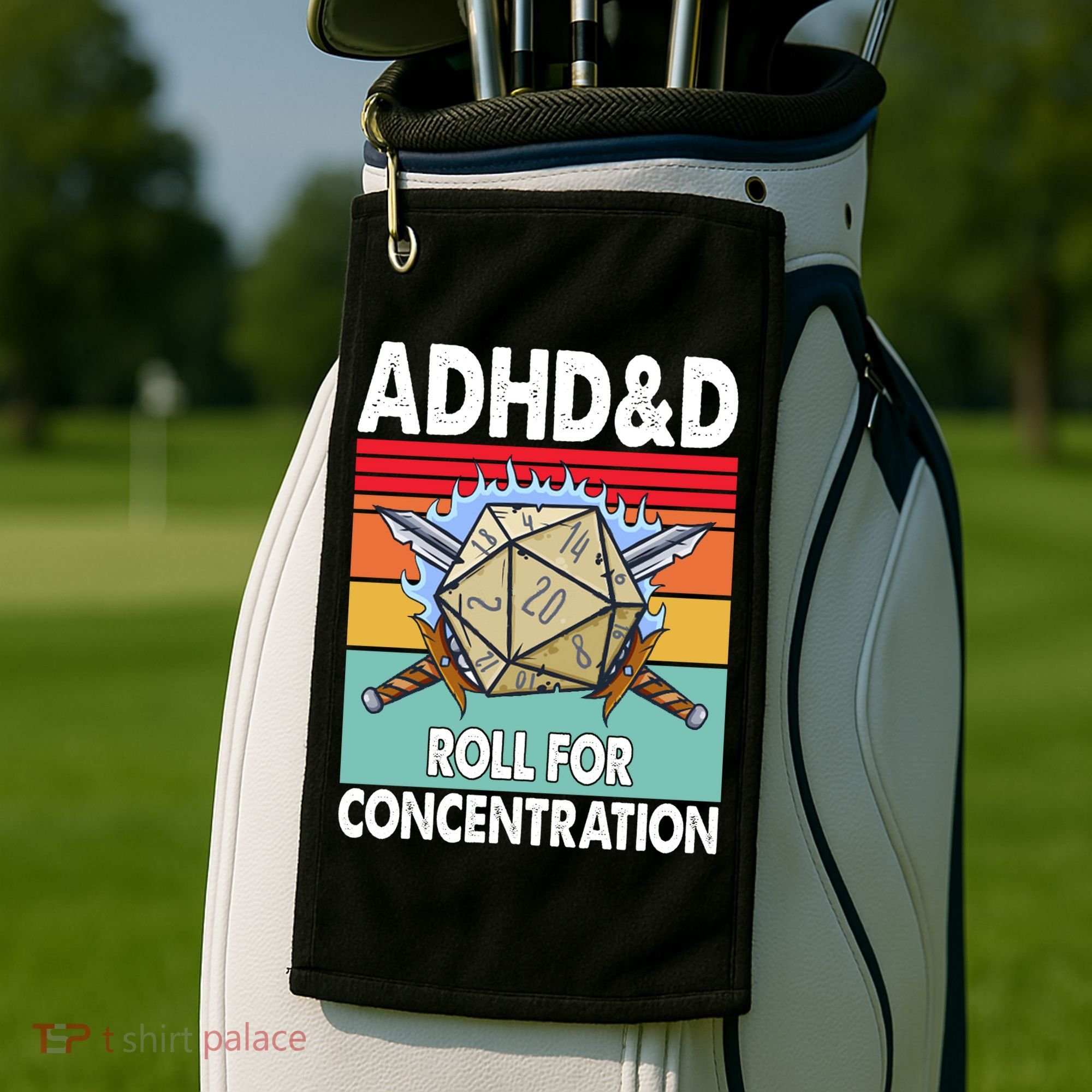 Adhd Roll For Concentration Funny Gamer Golf Towel