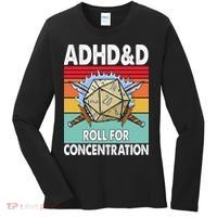 Adhd Roll For Concentration Funny Gamer Women's Long Sleeve Shirt thumb 0