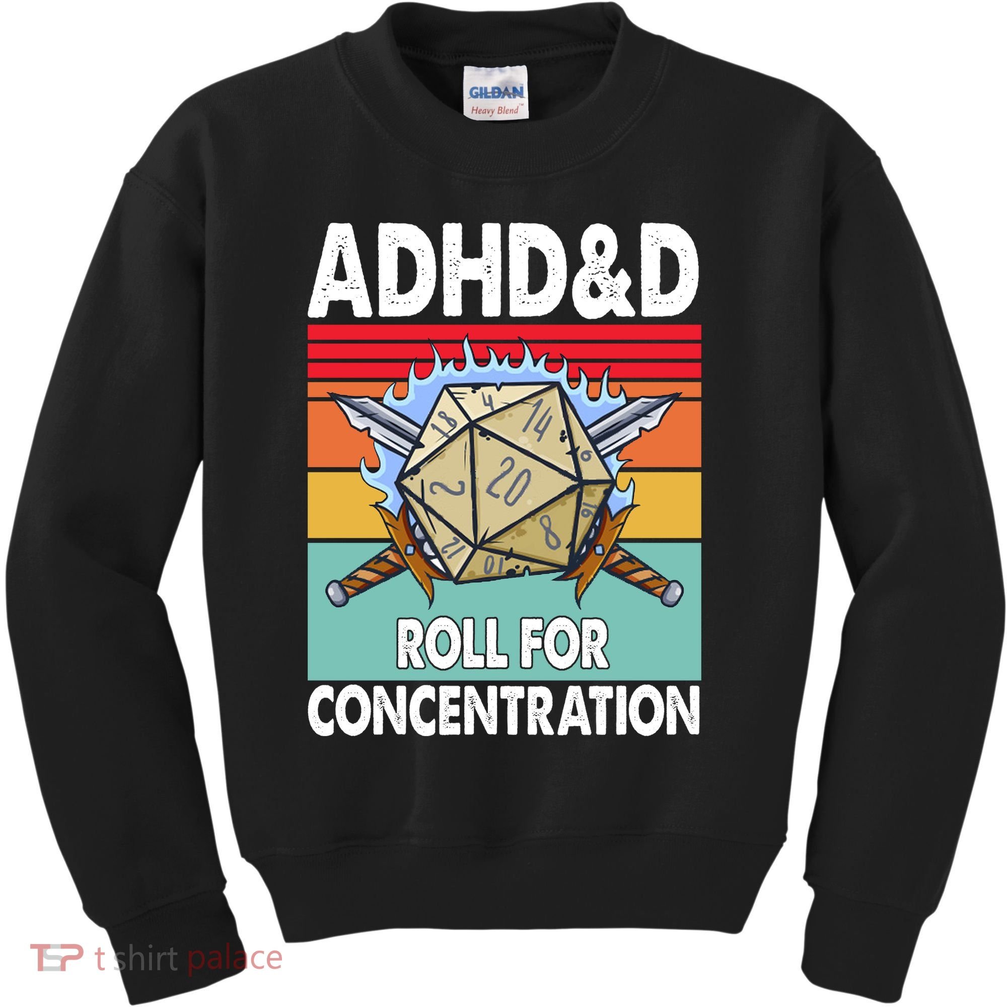 Adhd Roll For Concentration Funny Gamer Kids Sweatshirt
