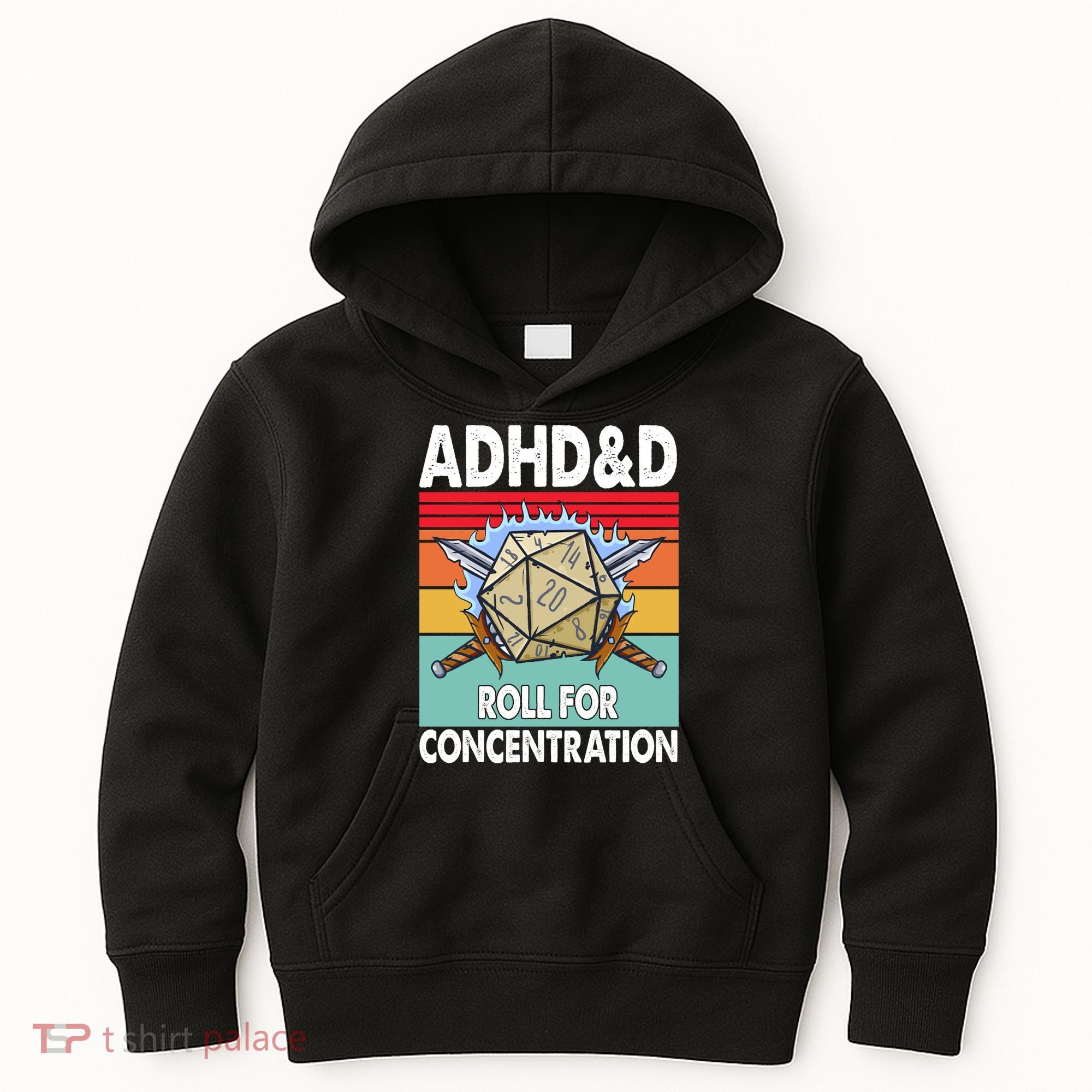 Adhd Roll For Concentration Funny Gamer Kids Hoodie