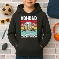 Adhd Roll For Concentration Funny Gamer Kids Hoodie thumb 2