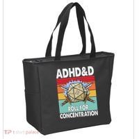 Adhd Roll For Concentration Funny Gamer Tote Bag thumb 2