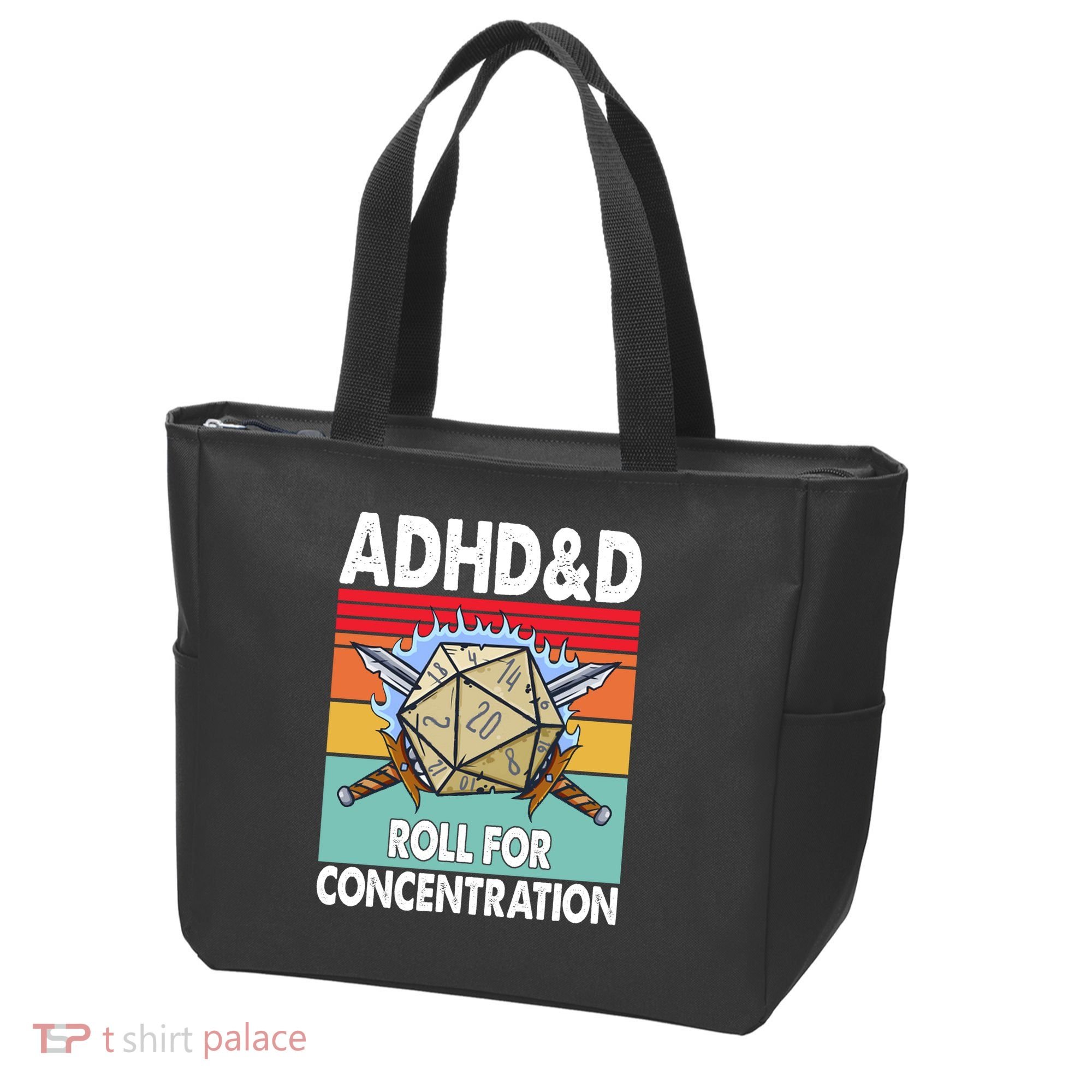 Adhd Roll For Concentration Funny Gamer Tote Bag