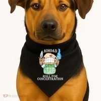 Adhd&D Roll For Concentration Funny USA-Made Doggie Bandana thumb 1