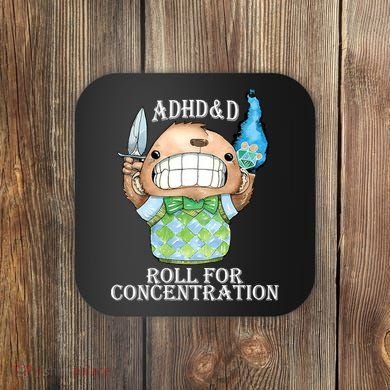 Adhd&D Roll For Concentration Funny Coaster