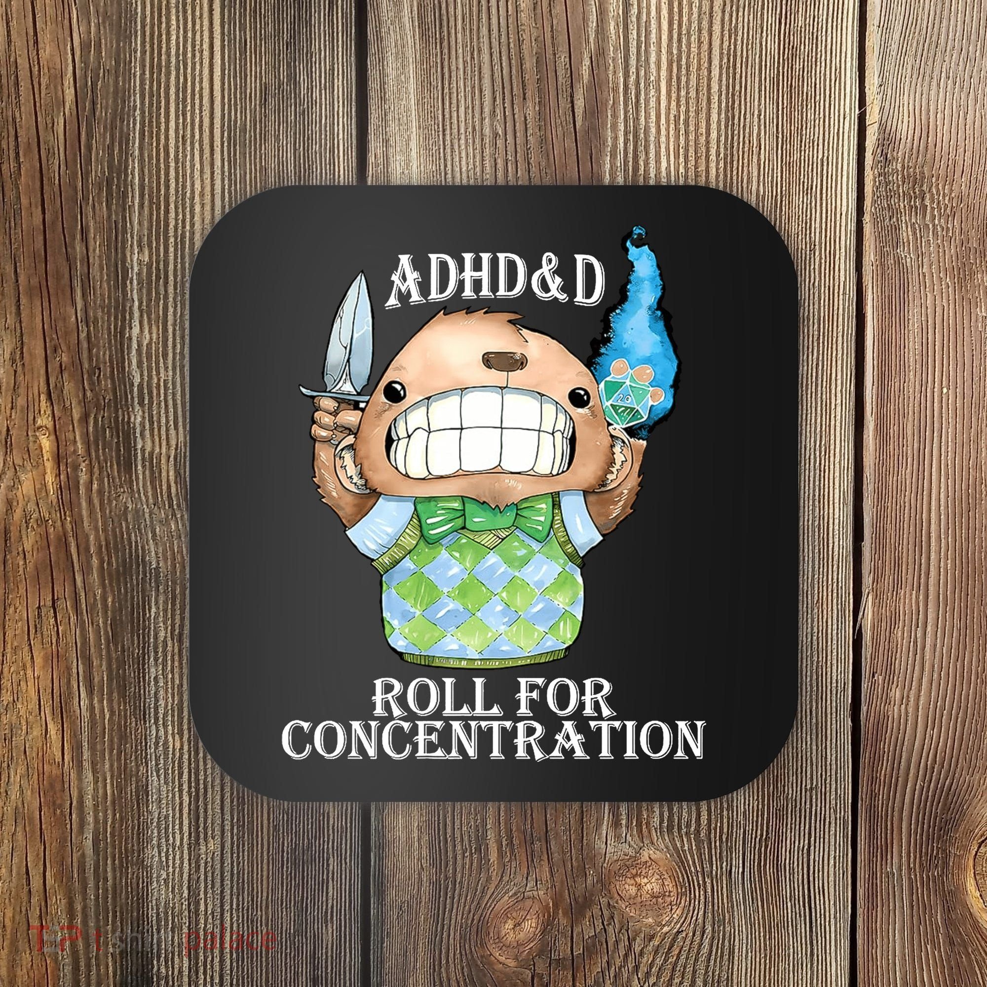 Adhd&D Roll For Concentration Funny Coaster