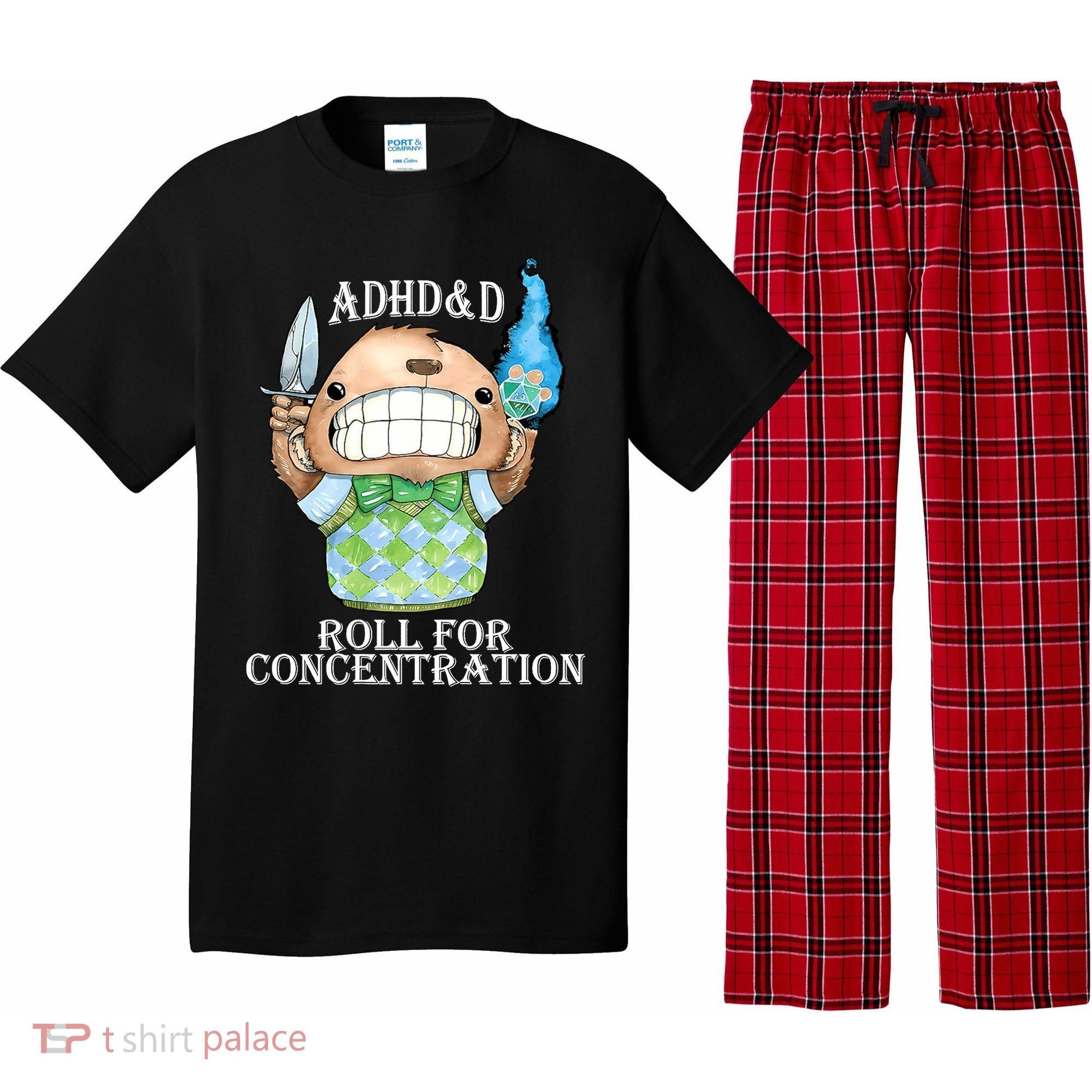 Adhd&D Roll For Concentration Funny Pajama Set