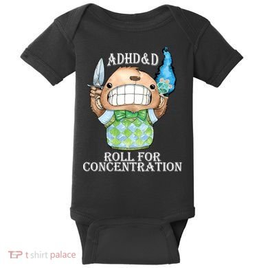 Adhd&D Roll For Concentration Funny Baby Bodysuit