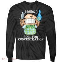 Adhd&D Roll For Concentration Funny Tie-Dye Long Sleeve Shirt thumb 0