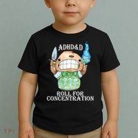 Adhd&D Roll For Concentration Funny Toddler T-Shirt thumb 2