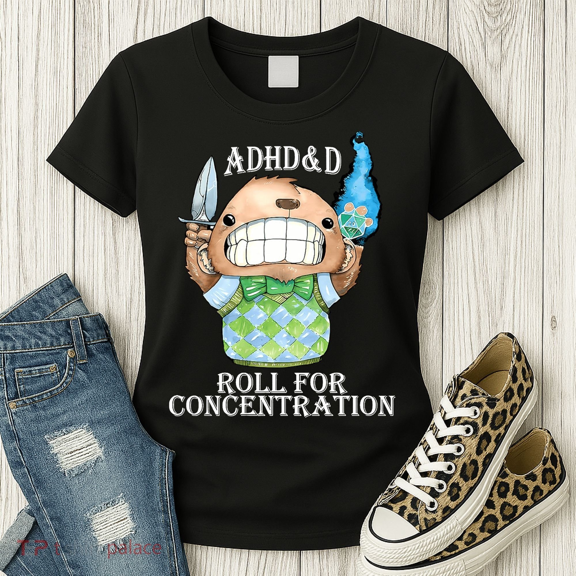 Adhd&D Roll For Concentration Funny Women's T-Shirt