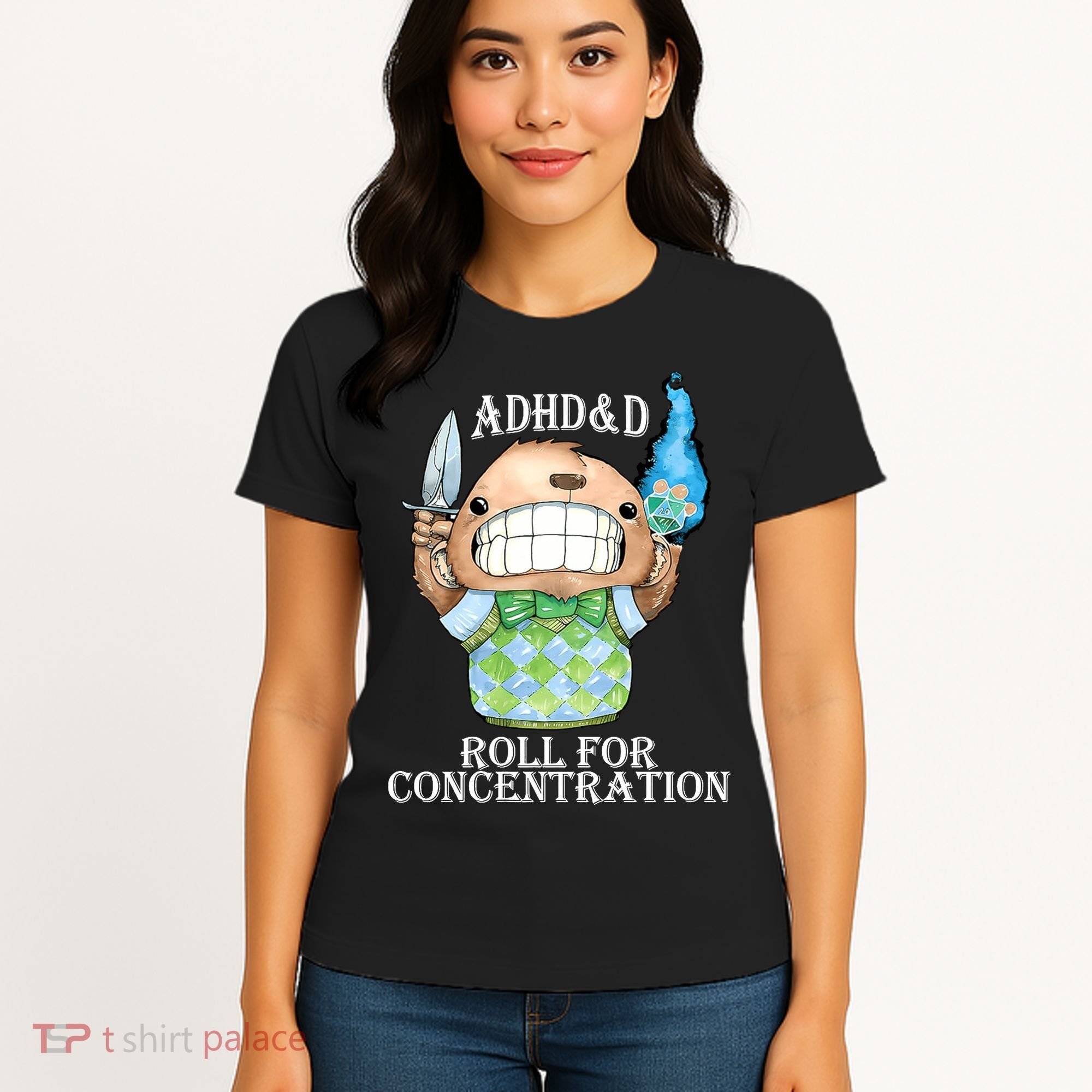 Adhd&D Roll For Concentration Funny Women's T-Shirt
