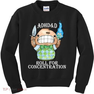 Adhd&D Roll For Concentration Funny Kids Sweatshirt