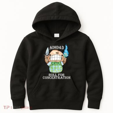 Adhd&D Roll For Concentration Funny Kids Hoodie