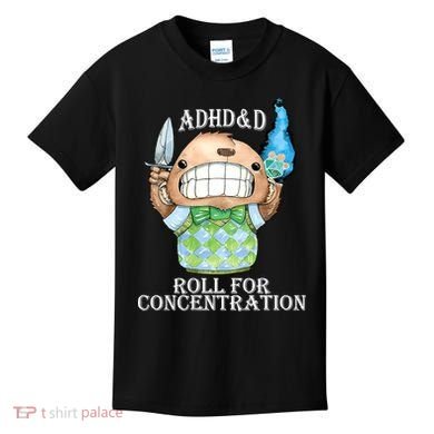 Adhd&D Roll For Concentration Funny Kids T-Shirt