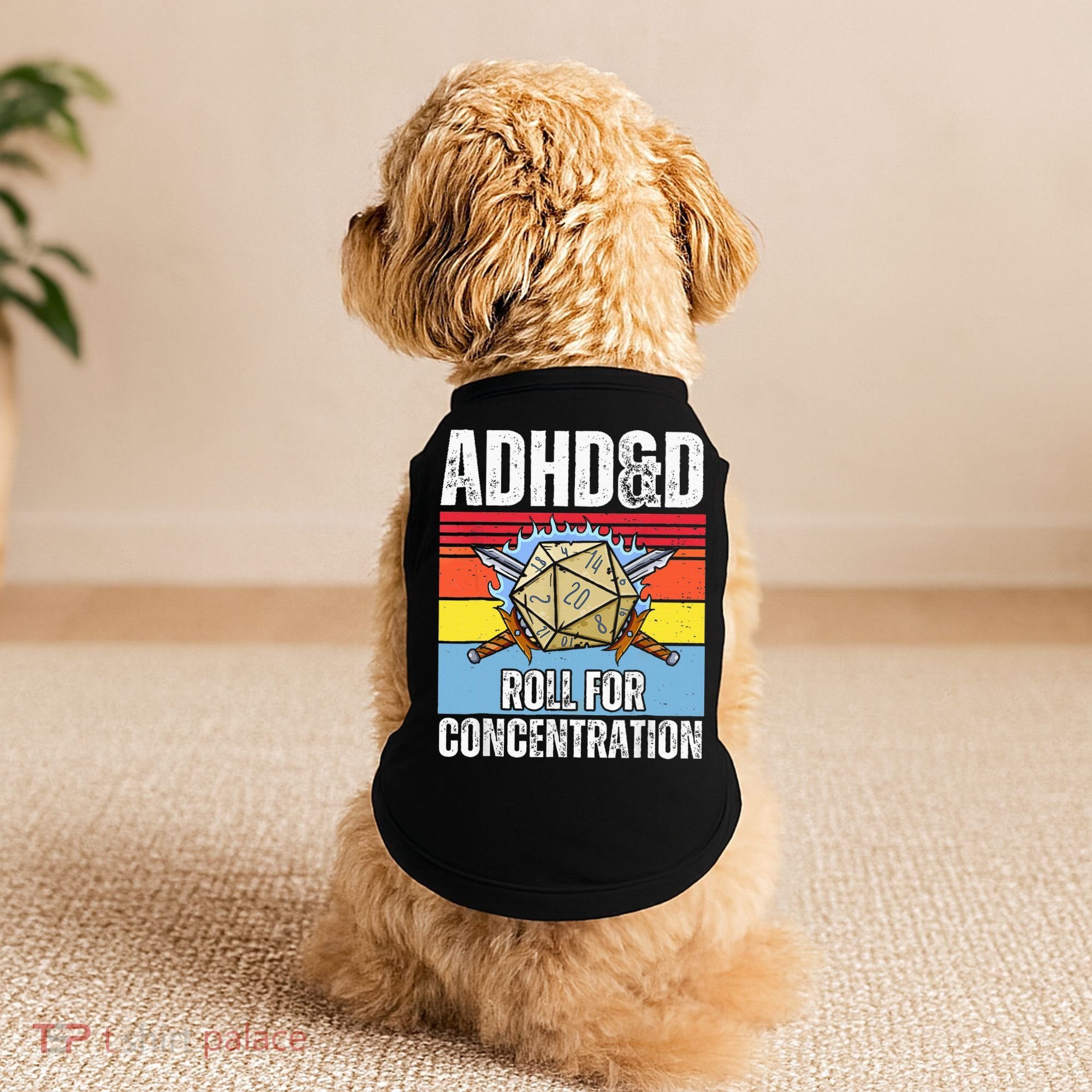 Adhd&D Roll For Concentration Funny Gamer Doggie Tank
