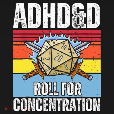 Adhd&D Roll For Concentration Funny Gamer Doggie Tank