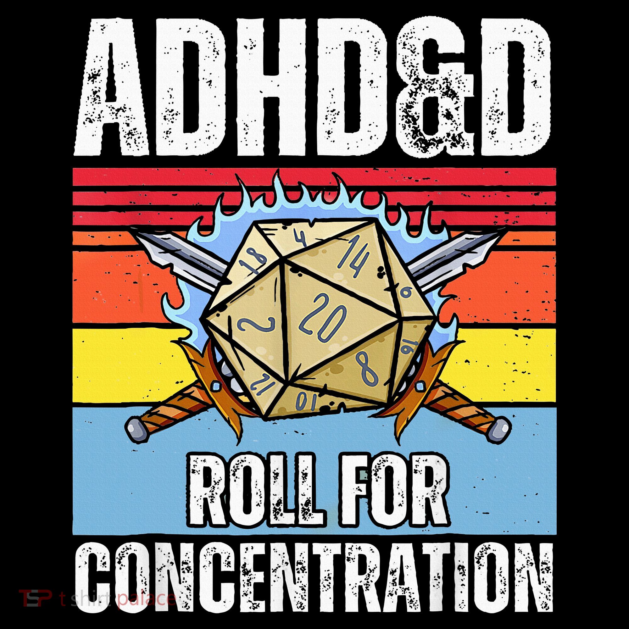 Adhd&D Roll For Concentration Funny Gamer Doggie Tank