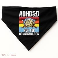 Adhd&D Roll For Concentration Funny Gamer USA-Made Doggie Bandana thumb 0