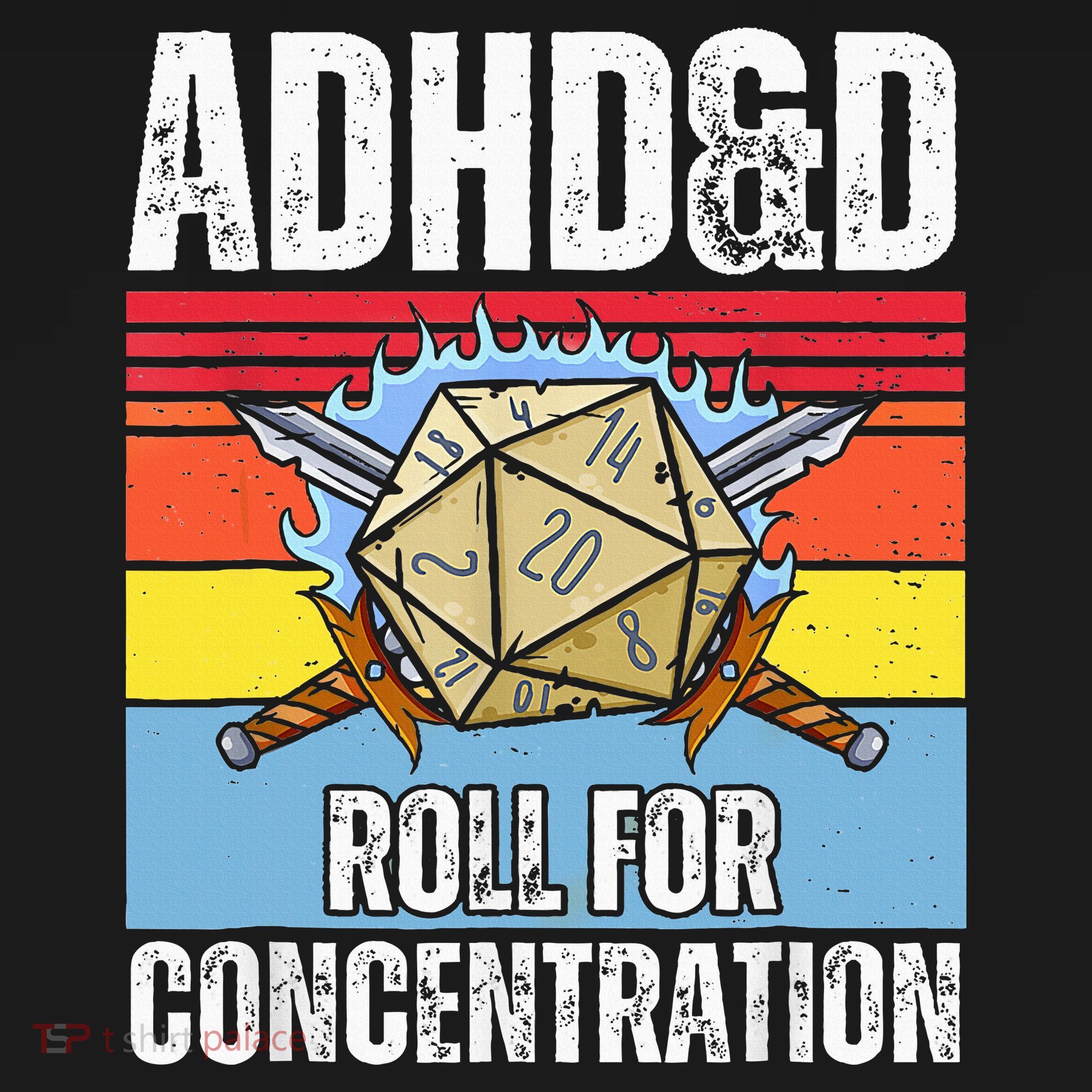 Adhd&D Roll For Concentration Funny Gamer Hoodie