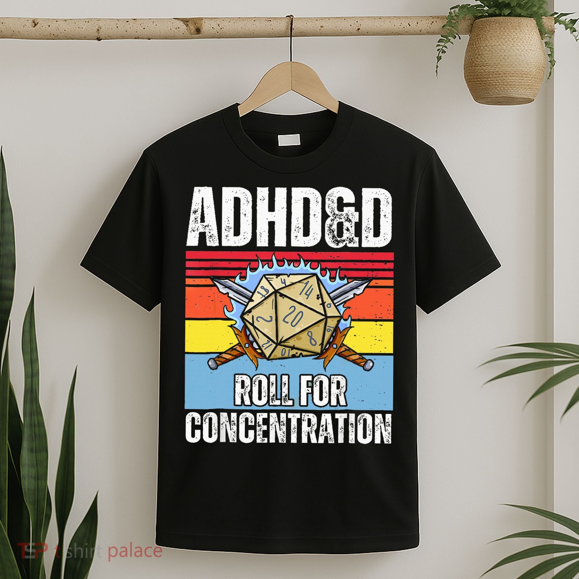 Adhd&D Roll For Concentration Funny Gamer T-Shirt