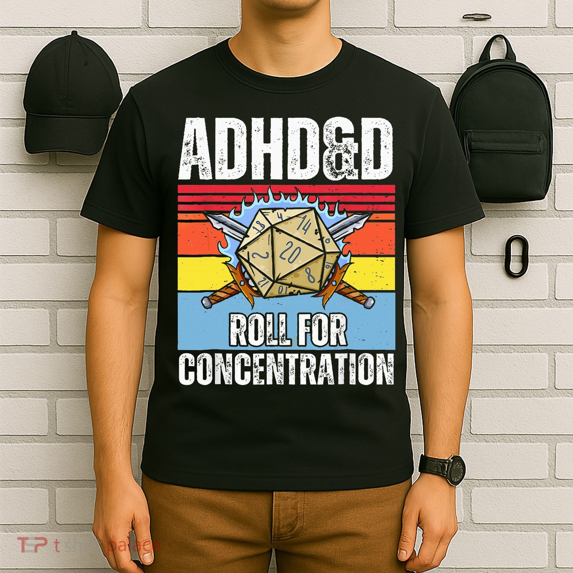 Adhd&D Roll For Concentration Funny Gamer T-Shirt