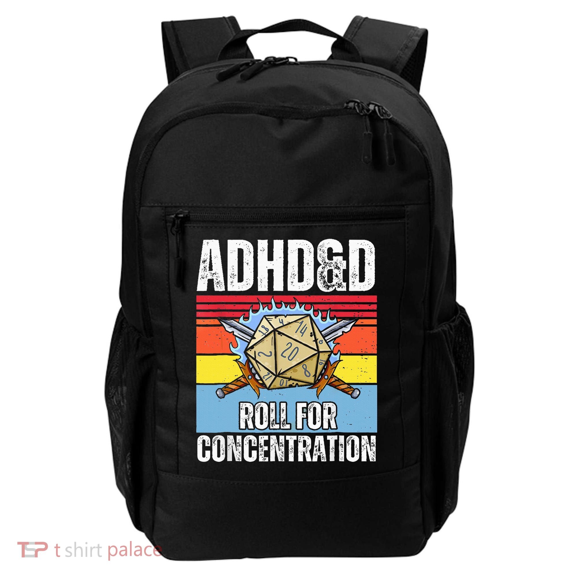 Adhd&D Roll For Concentration Funny Gamer Backpack