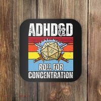 Adhd&D Roll For Concentration Funny Gamer Coaster thumb 0