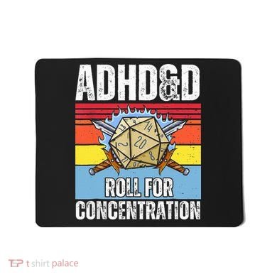 Adhd&D Roll For Concentration Funny Gamer Mousepad