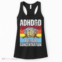 Adhd&D Roll For Concentration Funny Gamer Women's Tank Top thumb 0
