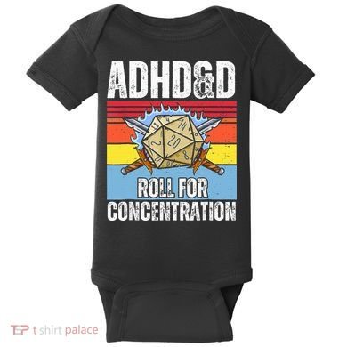 Adhd&D Roll For Concentration Funny Gamer Baby Bodysuit
