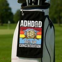Adhd&D Roll For Concentration Funny Gamer Golf Towel thumb 2