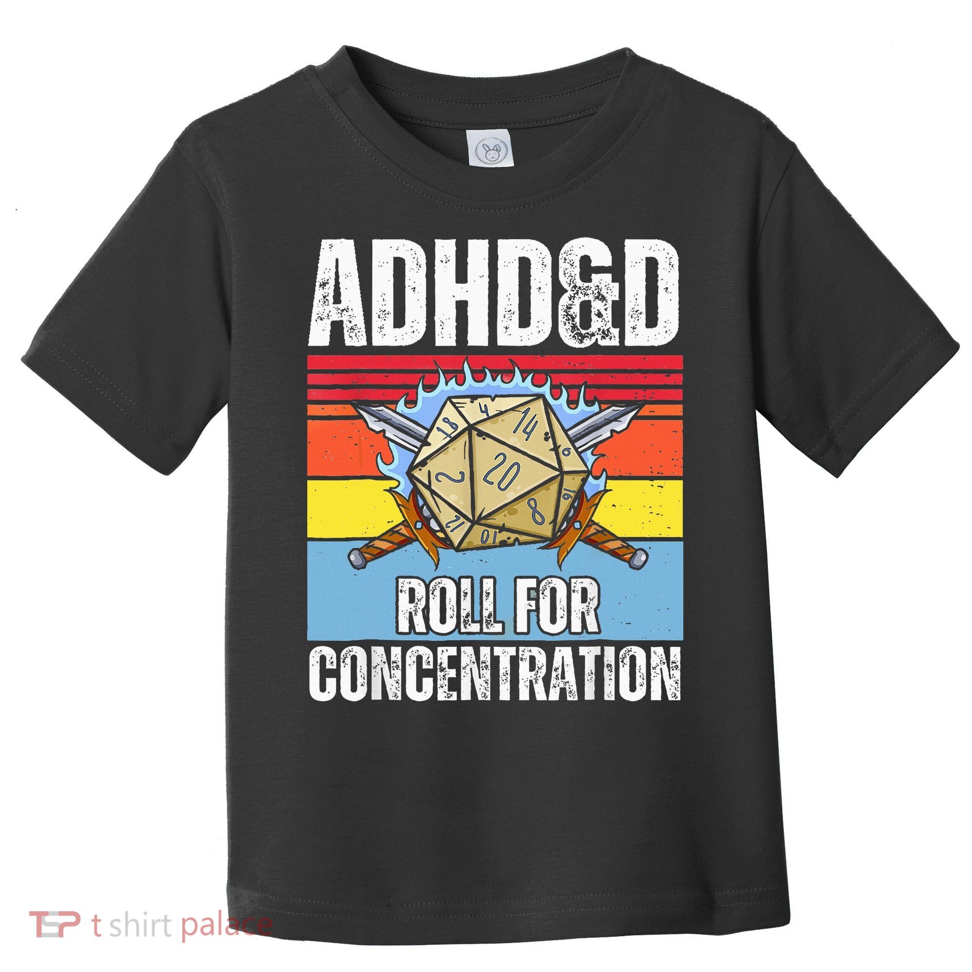 Adhd&D Roll For Concentration Funny Gamer Toddler T-Shirt