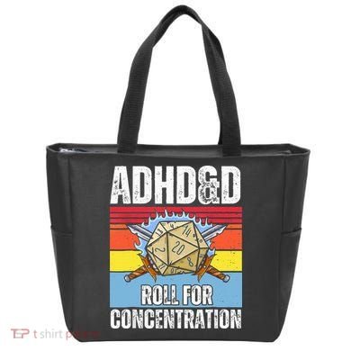 Adhd&D Roll For Concentration Funny Gamer Tote Bag